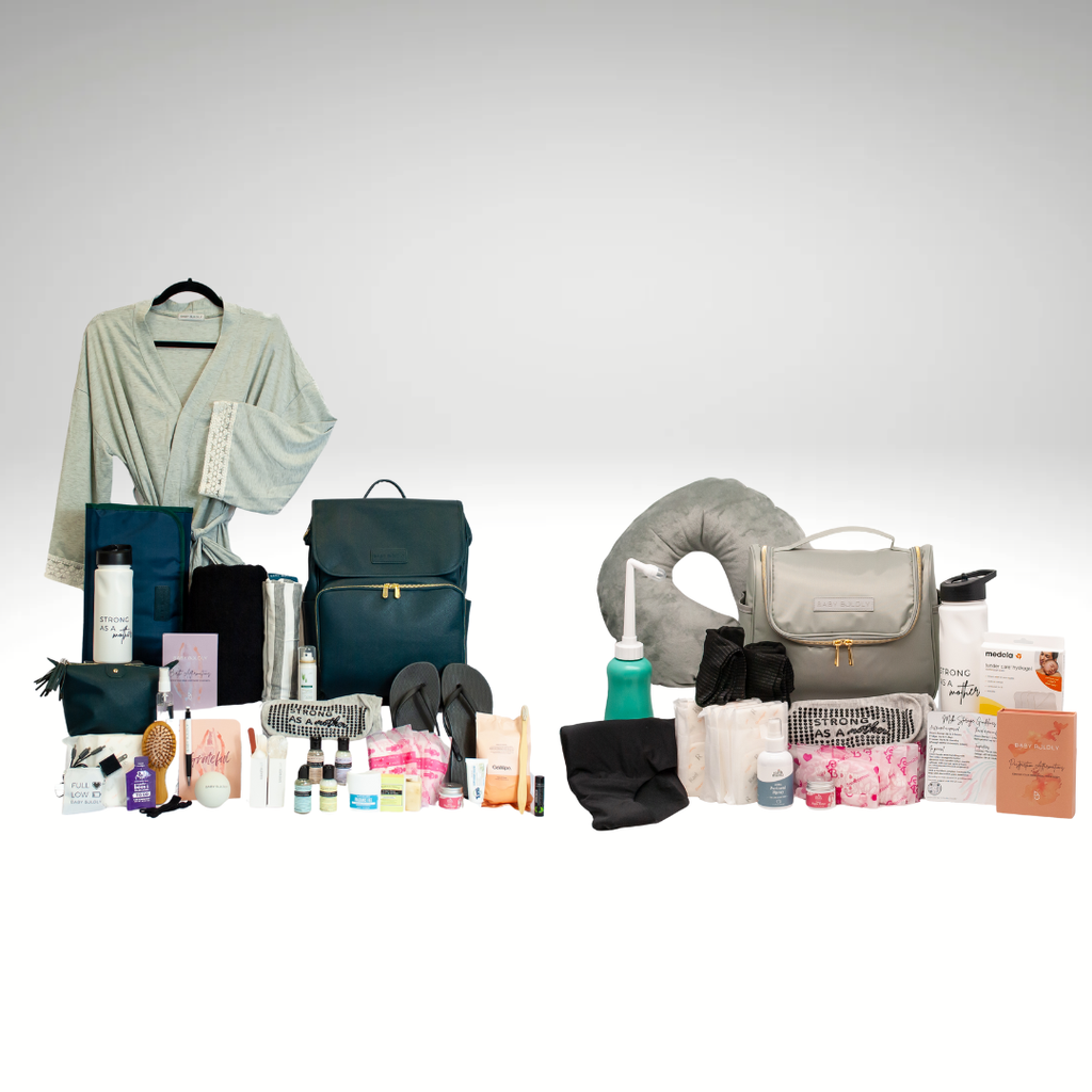 Ultimate Gift Duo: Backpack Hospital Birth Bag + Postpartum KIt