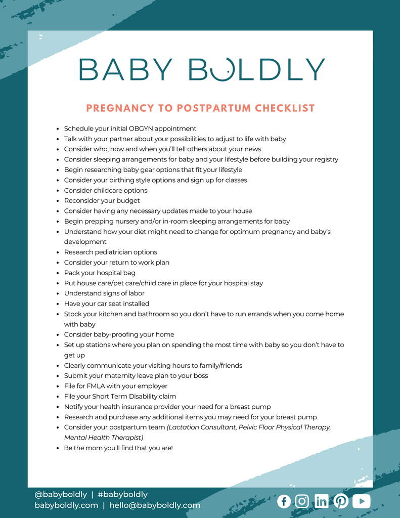 Pregnancy to Postpartum Checklist